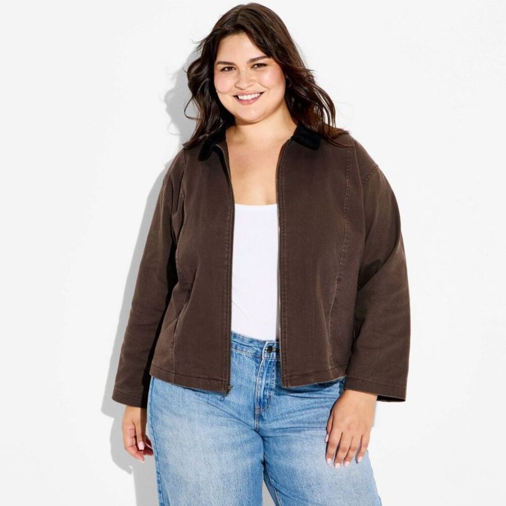 Women's Twill 90's Barn Field Jacket - Wild Fable Brown XXL